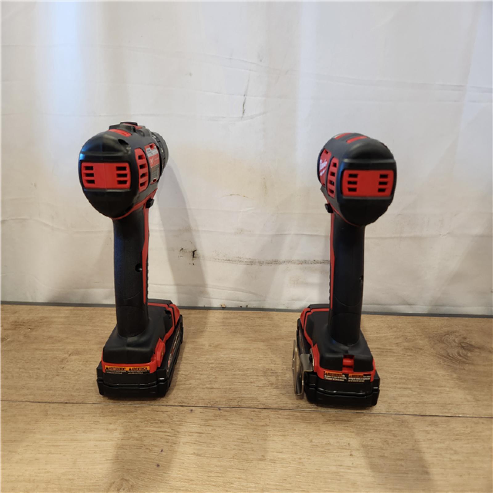 AS-IS- Milwaukee 18V Lithium-Ion Cordless Drill Driver/Impact Driver Combo Kit