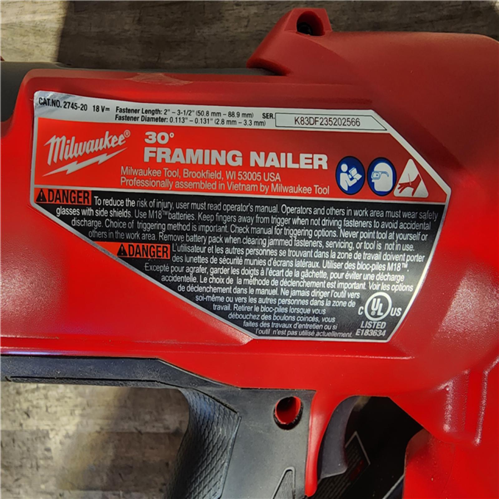 HOUSTON LOCATION - AS-IS M18 FUEL 3-1/2 in. 18-Volt 30-Degree Lithium-Ion Brushless Cordless Framing Nailer (Tool-Only)