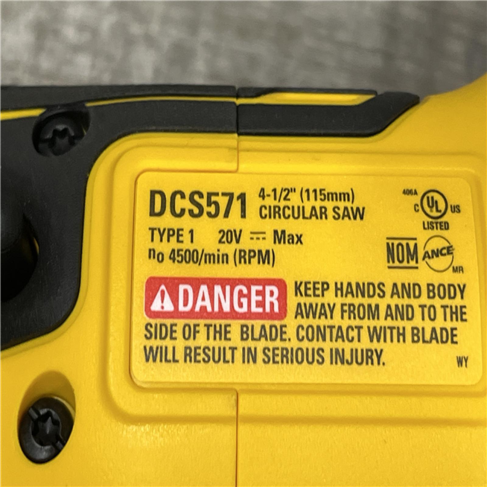 AS-IS DEWALT ATOMIC 20V MAX Cordless Brushless 4-1/2 in. Circular Saw (Tool Only)