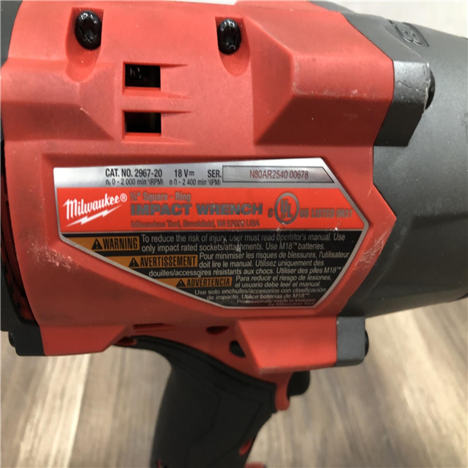 AS-IS Milwaukee FUEL 18V Lithium-Ion Brushless Cordless 1/2 in. Impact Wrench with Friction Ring (Tool-Only)
