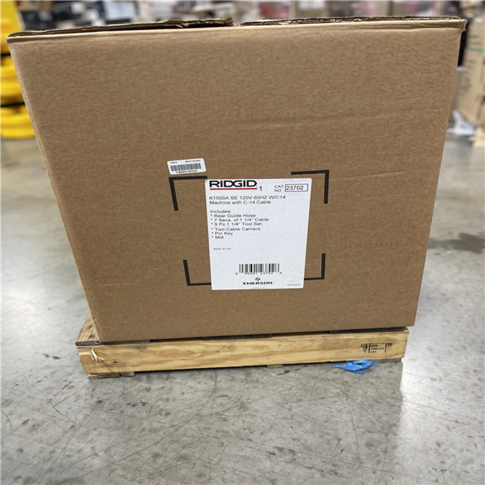 DALLAS LOCATION - RIDGID K1500A Sectional Machine for 2-8 in. Lines  with Mitt  Pin Key  Rear Guide Hose  C-14 Cable  2 Cable Carriers  Tool Set