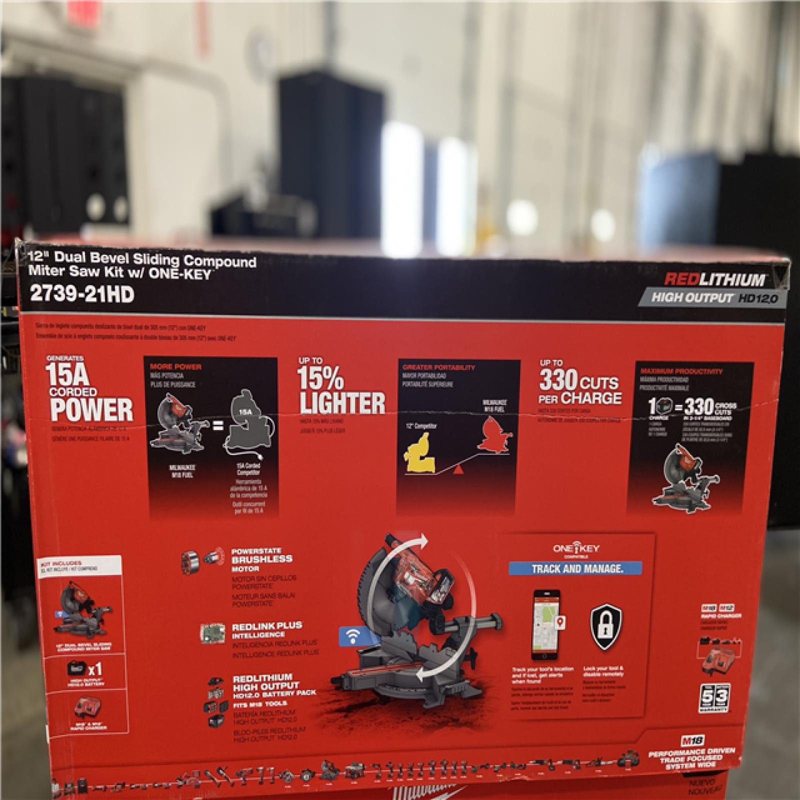 DALLAS LOCATION - Milwaukee M18 FUEL 18V Lithium-Ion Brushless Cordless 12 in. Dual Bevel Sliding Compound Miter Saw Kit with One 12.0Ah Battery