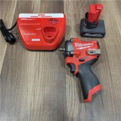 GOOD MILWAUKEE  M12 FUEL 12V Li-Ion Brushless Cordless Stubby 3/8 in. Impact Wrench Kit W/(1) 5.0 Ah High Output Battery
