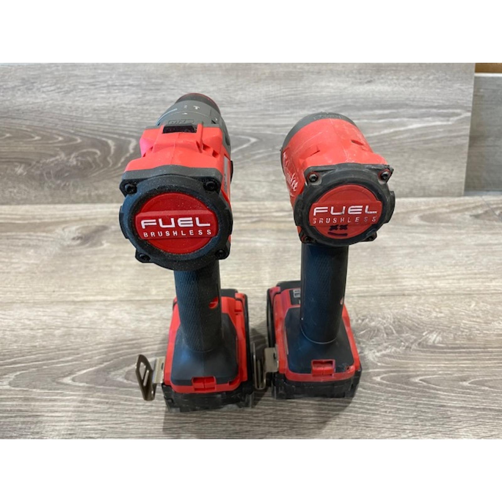 AS-IS Milwaukee FUEL 18V Lithium-Ion Brushless Cordless Hammer Drill and Impact Driver Combo Kit