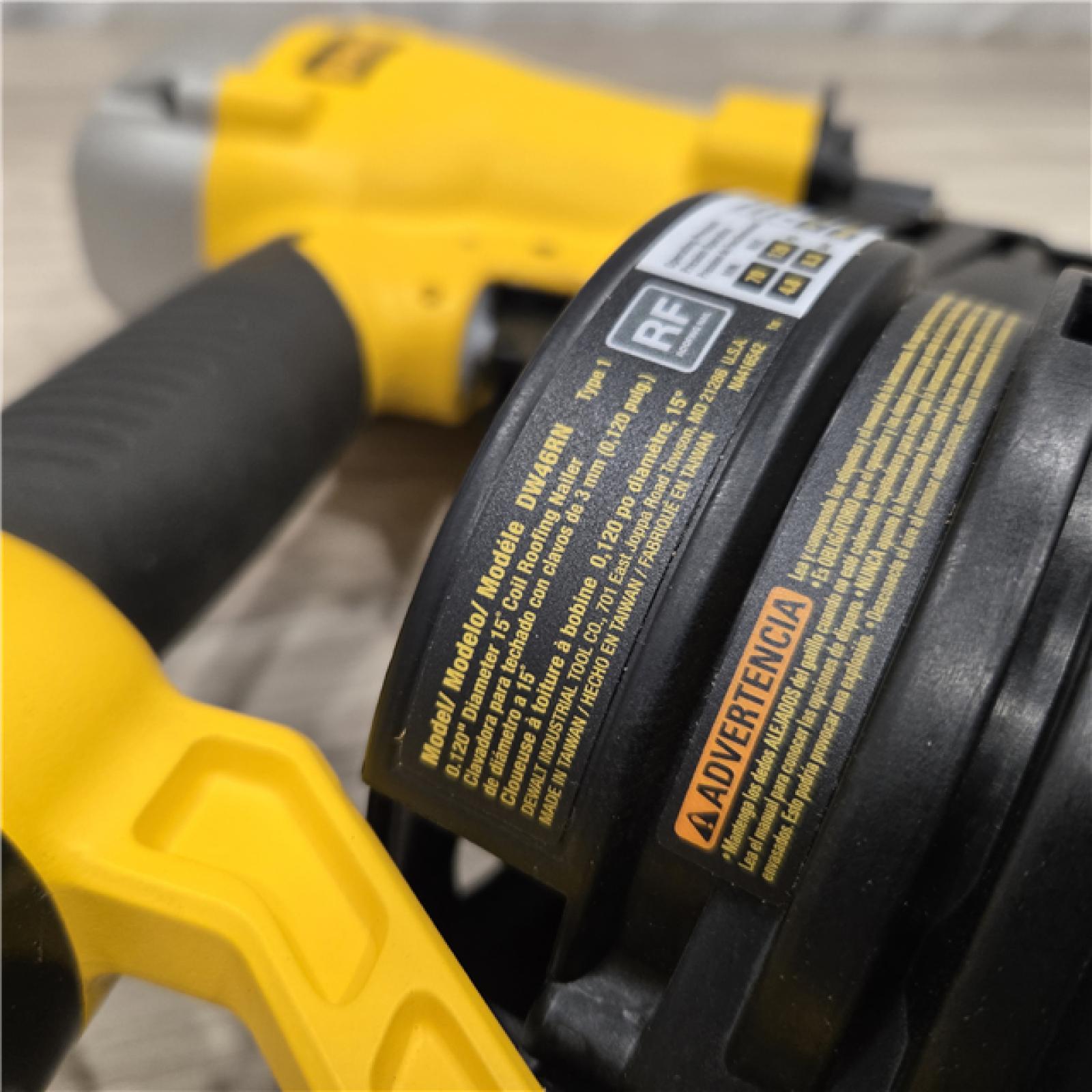 AS-IS DeWalt 15 Degree Pneumatic Coil Roofing Nailer (Tool-Only)