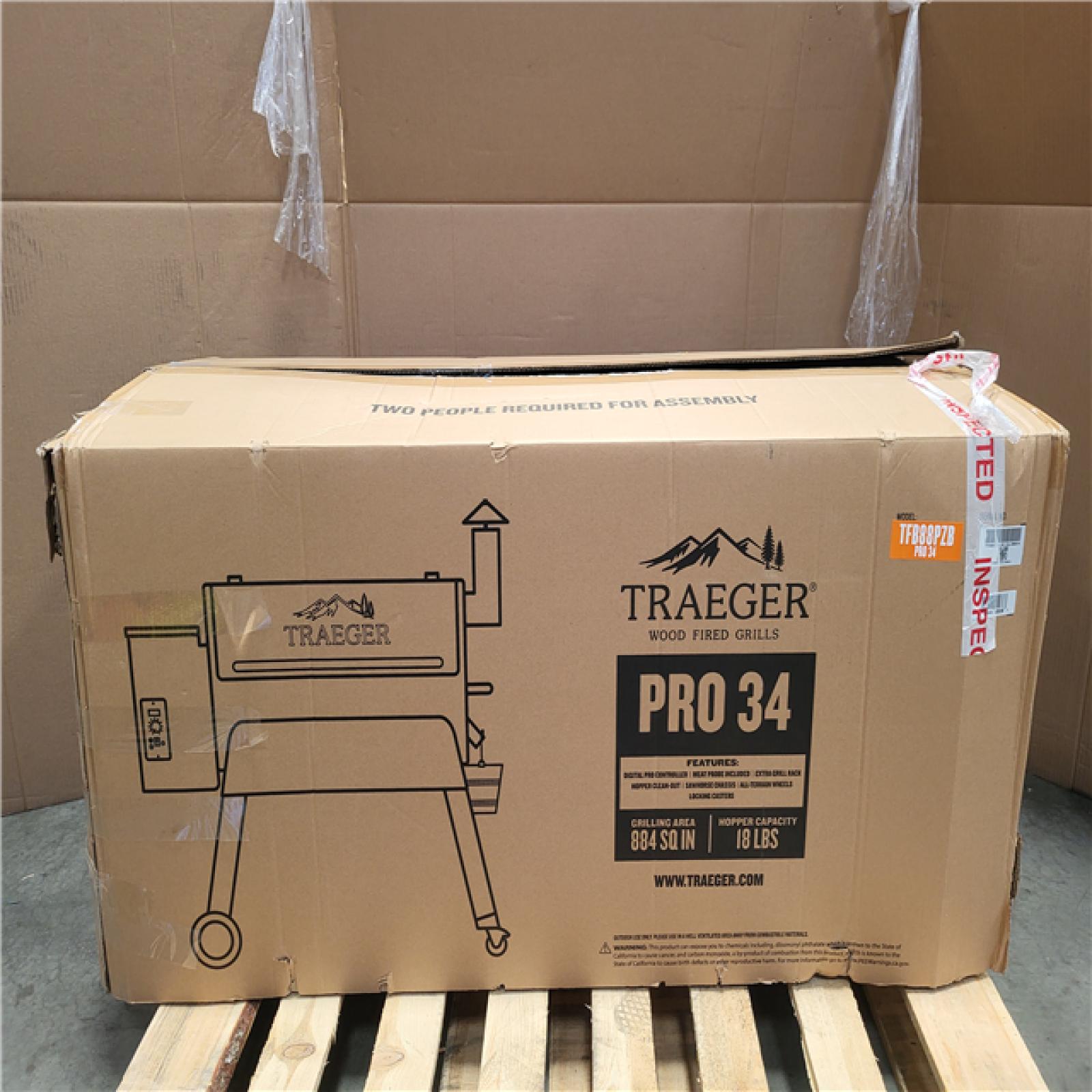 CALIFORNIA AS-IS APPEARS NEW TRAGER PRO SERIES 34-PELLET GRILL AND SMOKER