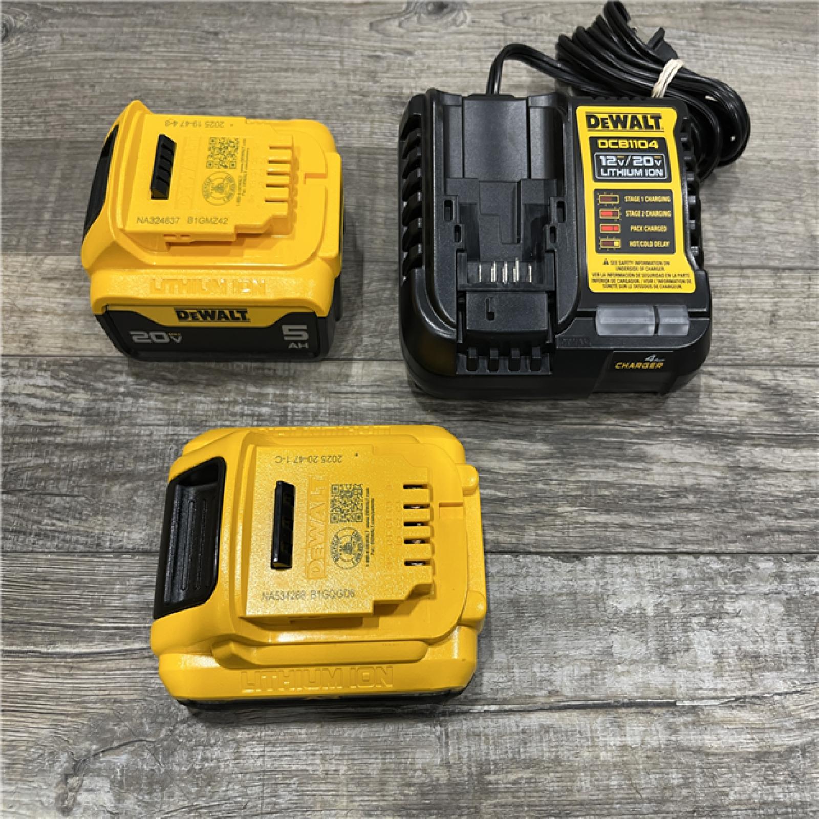 AS-IS DEWALT 20V MAX Lithium-Ion Starter Kit with 4.0 Ah and 5.0 Ah Batteries and Charger