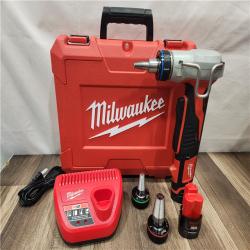 AS-IS- Milwaukee M12 12V Lithium-Ion Cordless PEX Expansion Tool Kit with (2) 1.5 Ah Batteries  (3) Expansion Heads and Hard Case