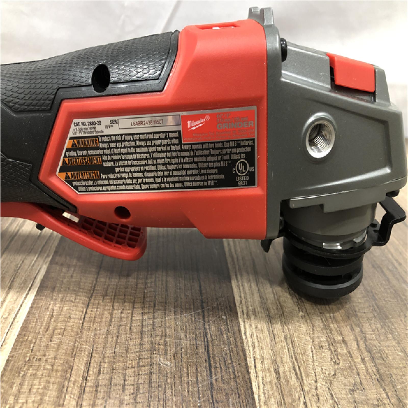 AS-IS Milwaukee FUEL 18V Lithium-Ion Brushless Cordless 4-1/2 in./5 in. Grinder w/Paddle Switch (Tool-Only)