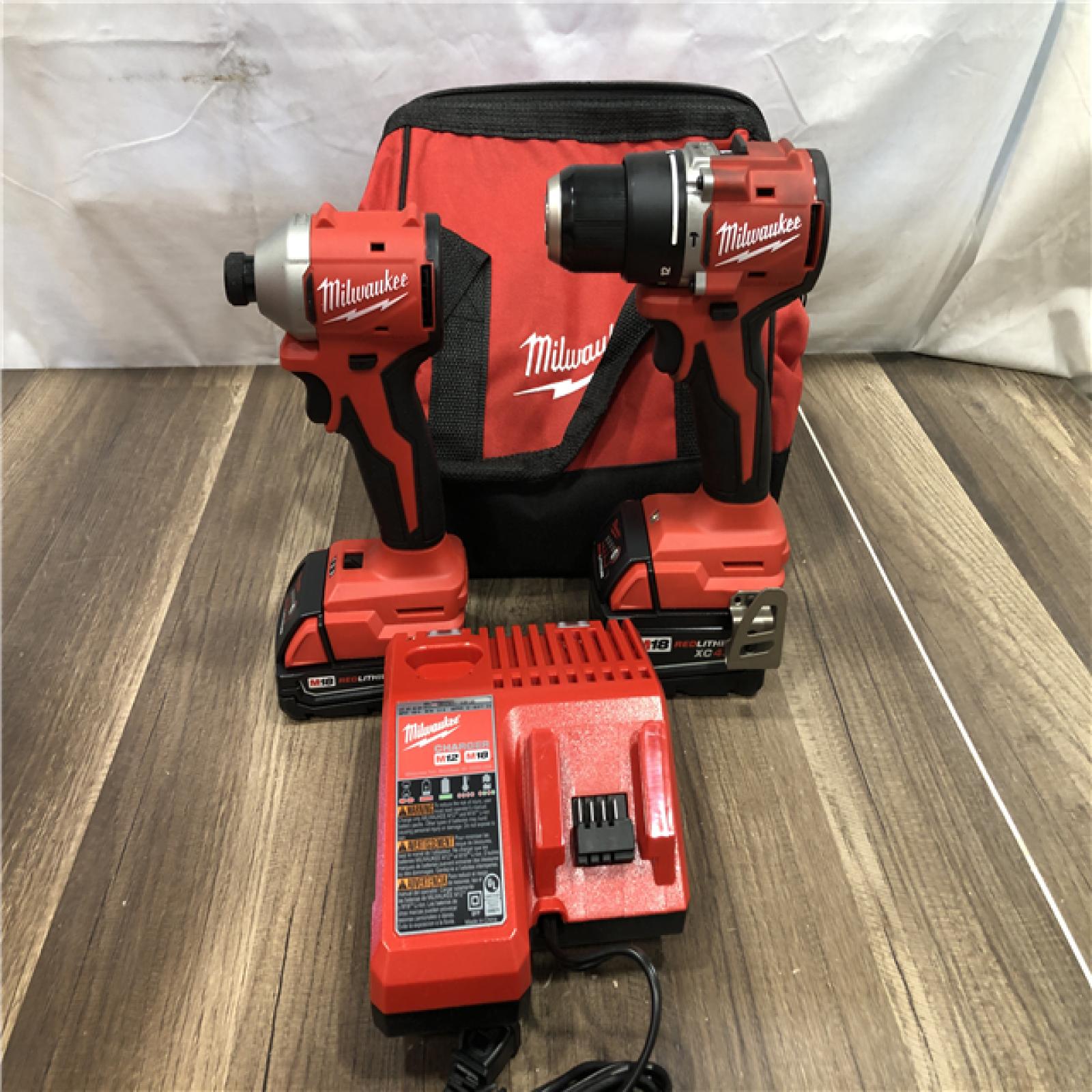 AS-IS Milwaukee 18-Volt Lithium-Ion Brushless Cordless Compact Hammer Drill/Impact Combo Kit