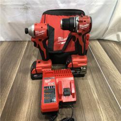 AS-IS Milwaukee 18-Volt Lithium-Ion Brushless Cordless Compact Hammer Drill/Impact Combo Kit