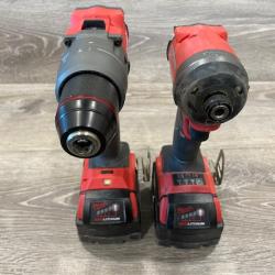 AS-IS Milwaukee FUEL 18V Lithium-Ion Brushless Cordless Hammer Drill and Impact Driver Combo Kit
