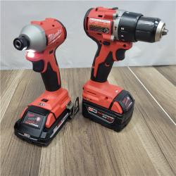 AS-IS Milwaukee M18 18-Volt Lithium-Ion Brushless Cordless Combo Kit (4-Tool) with 2-Batteries, 1-Charger and Tool Bag