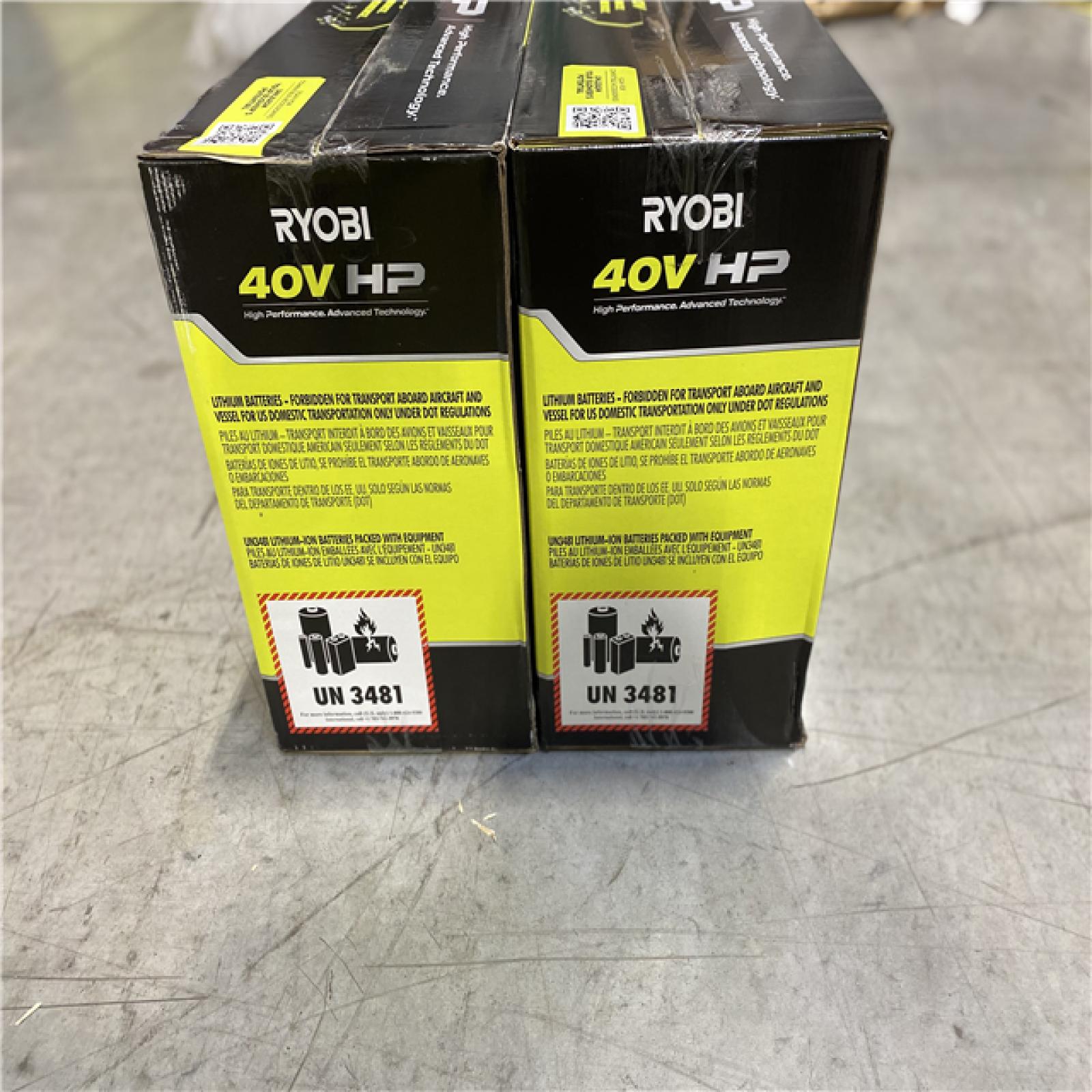 DALLAS LOCATION -RYOBI 40V HP Brushless Whisper Series 190 MPH 730 CFM Cordless Battery Jet Fan Leaf Blower with (2) 4.0 Ah Batteries & Charger ( 2 UNITS)
