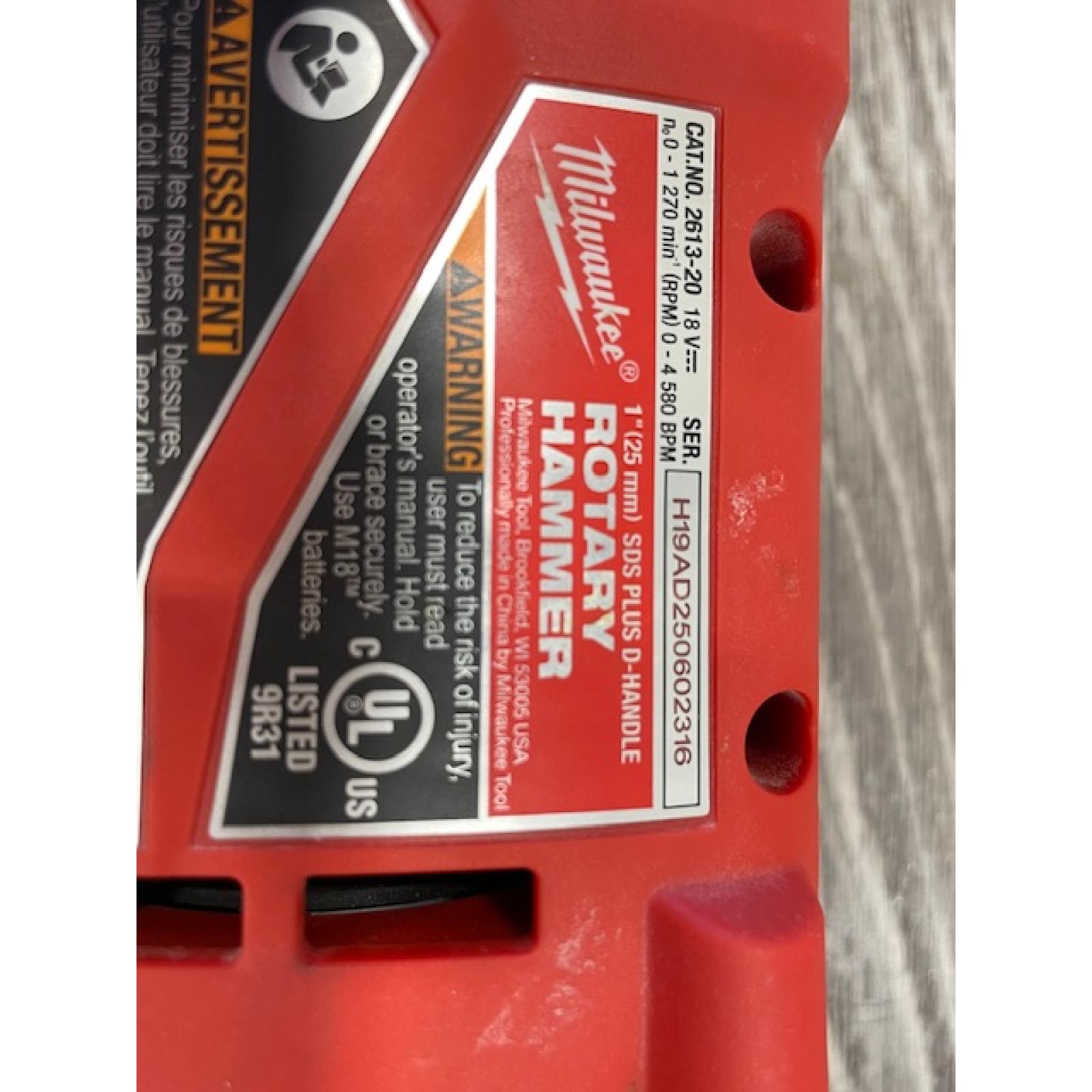 AS-IS Milwaukee 18V Lithium-Ion Brushless Cordless 1 in. SDS-Plus D-Handle Rotary Hammer (Tool-Only)