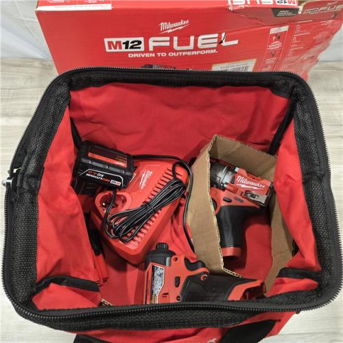 AS-IS  Milwaukee 3497-22 12V Brushless Hammer Drill and Impact Driver Combo Kit
