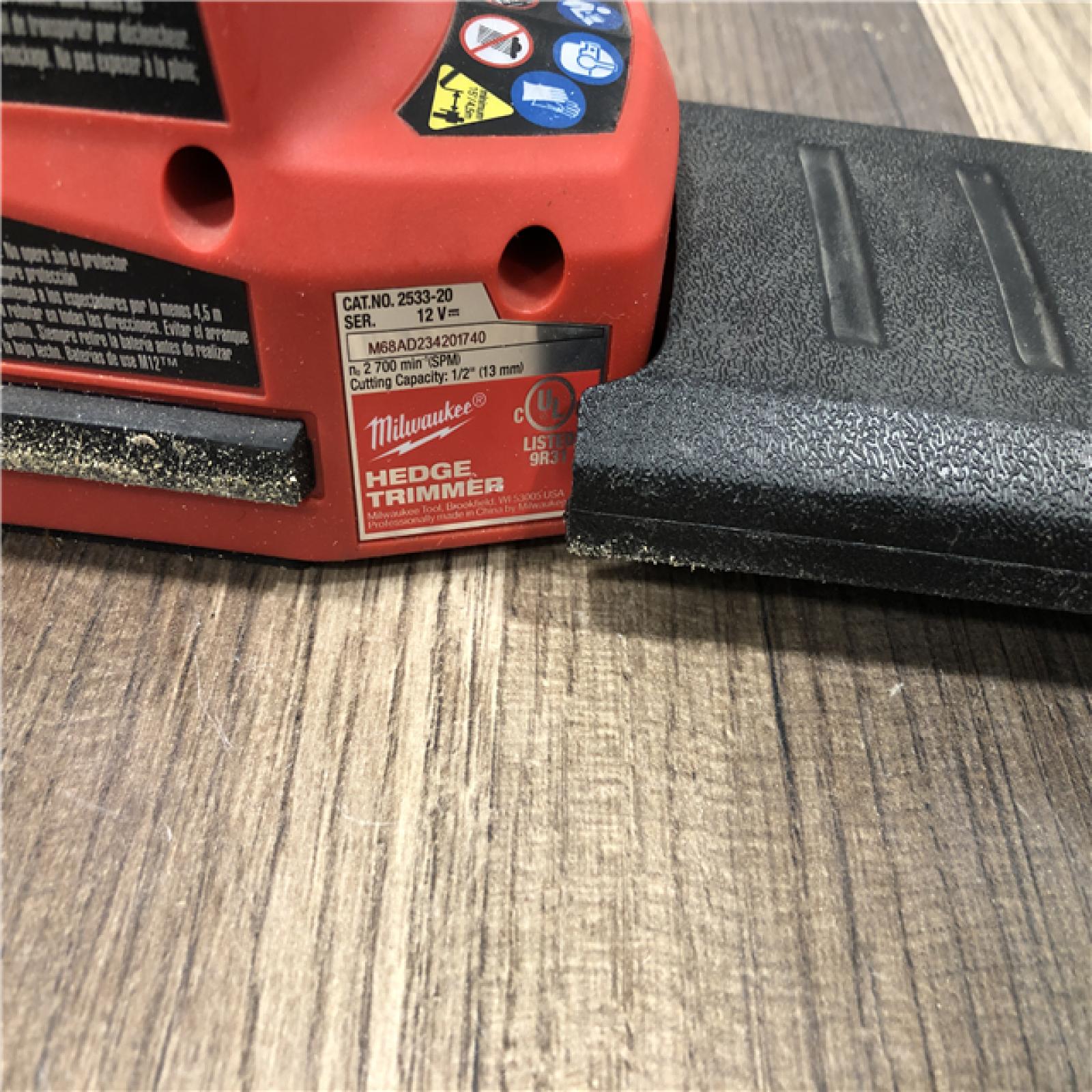 AS-IS Milwaukee  FUEL 8 in. 12V Lithium-Ion Brushless Cordless Battery Hedge Trimmer (Tool-Only)