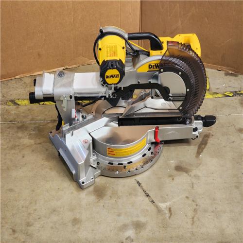 HOUSTON LOCATION - AS-IS DEWALT 15 Amp Corded 12 in. Double Bevel Sliding Compound Miter Saw with XPS Technology  Blade Wrench and Material Clamp
