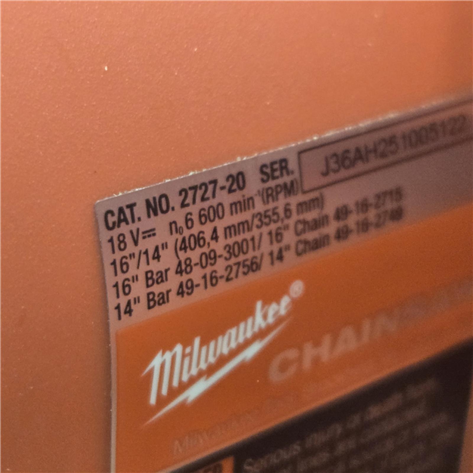 AS-IS Milwaukee M18 FUEL 16 18V Li-Ion Cordless Chainsaw 2727-20 (TOOL ONLY)