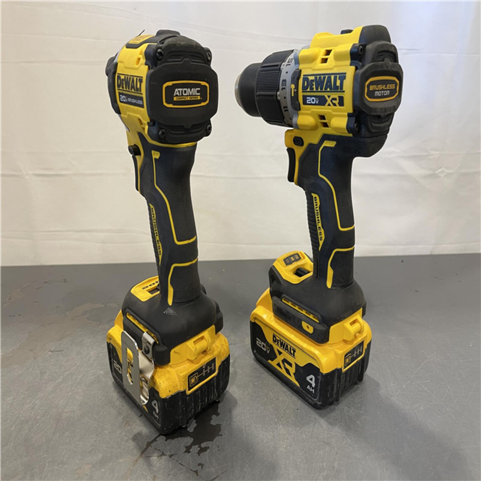 AS-IS - DEWALT 20V MAX XR Hammer Drill and ATOMIC Impact Driver 2 Tool Cordless Combo Kit