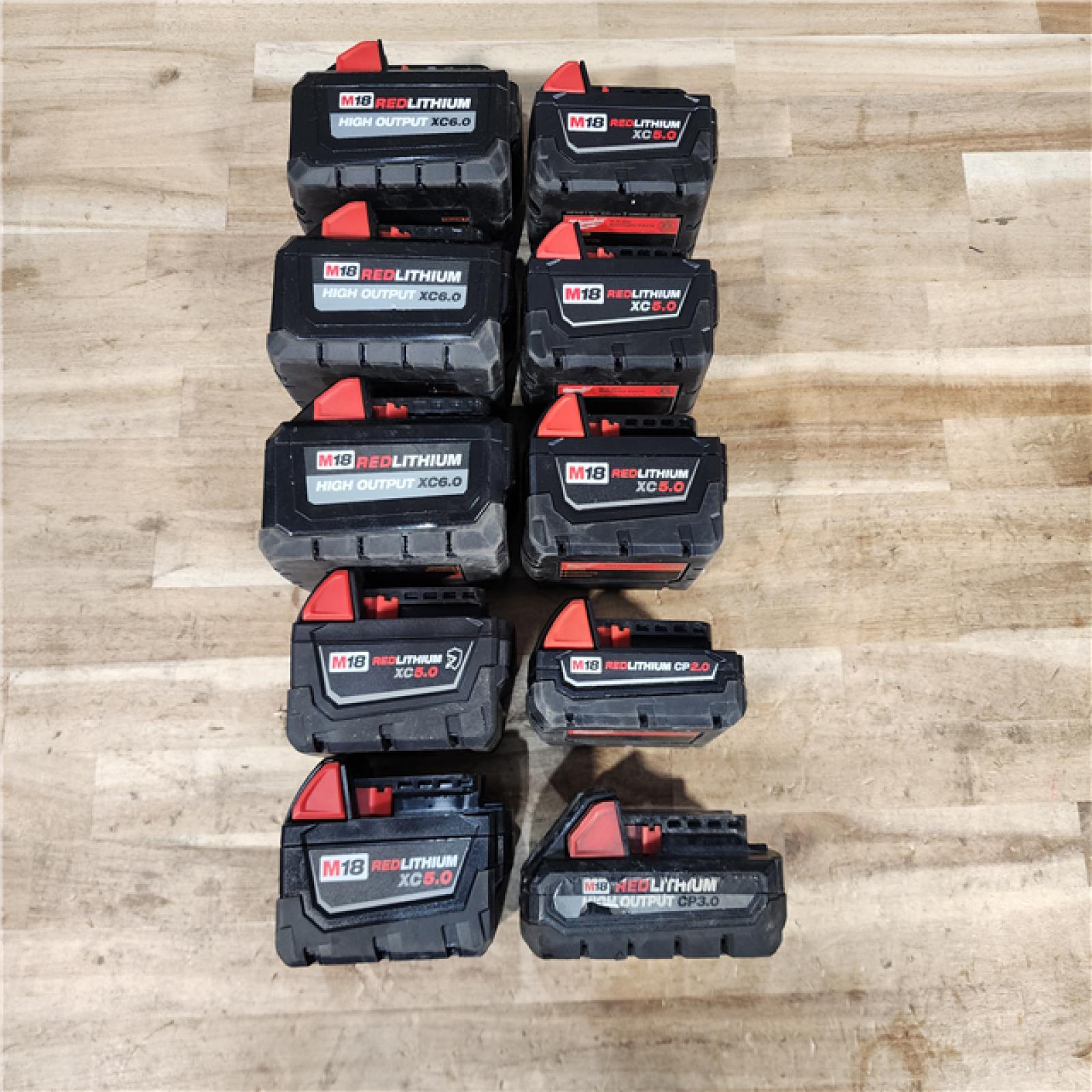 HOUSTON LOCATION - AS-IS MILWAUKEE BATTERY PACK QTY - 10