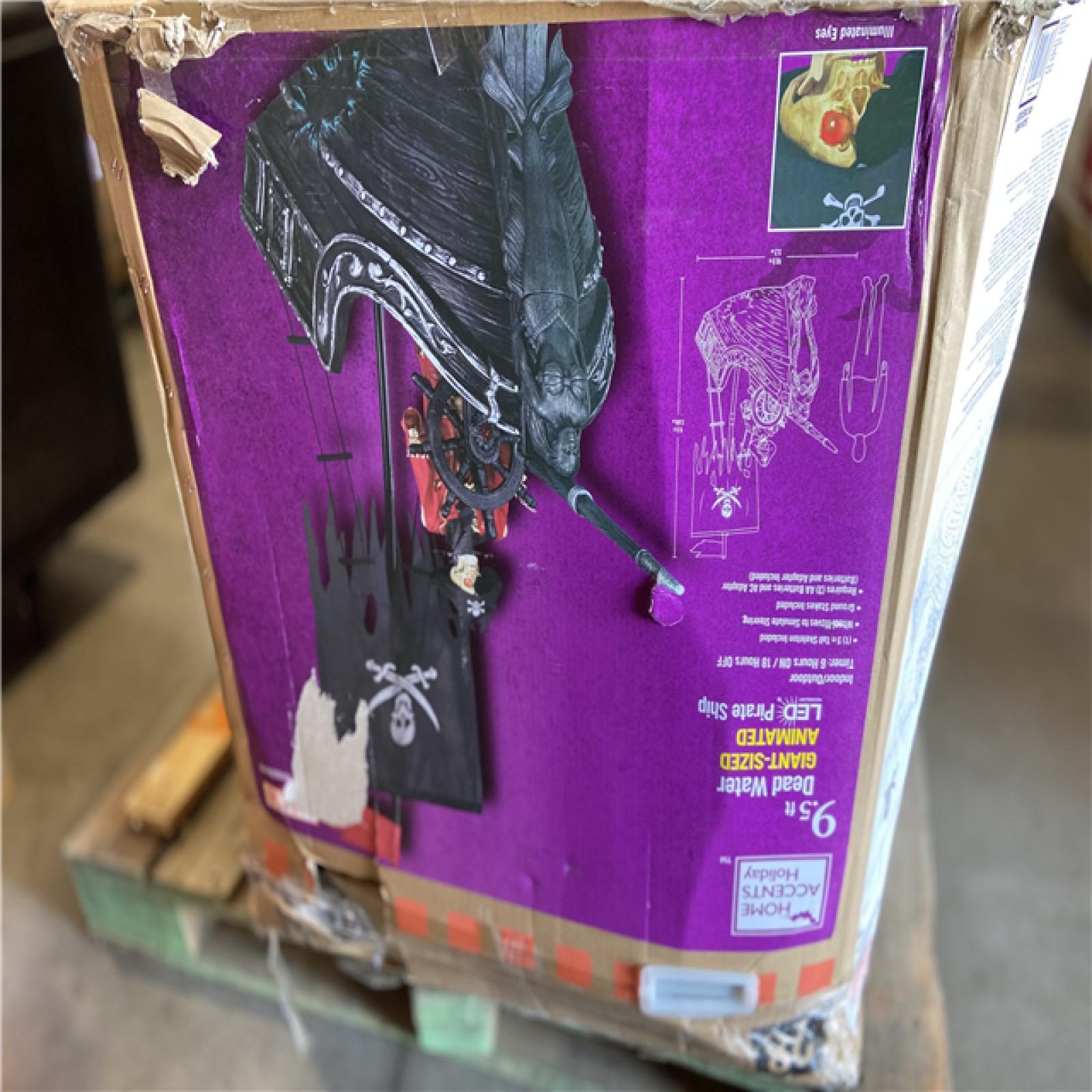 DALLAS LOCATION - Home Accents Holiday 9.5 ft. Dead Water Giant-Sized Animated LED Pirate Ship