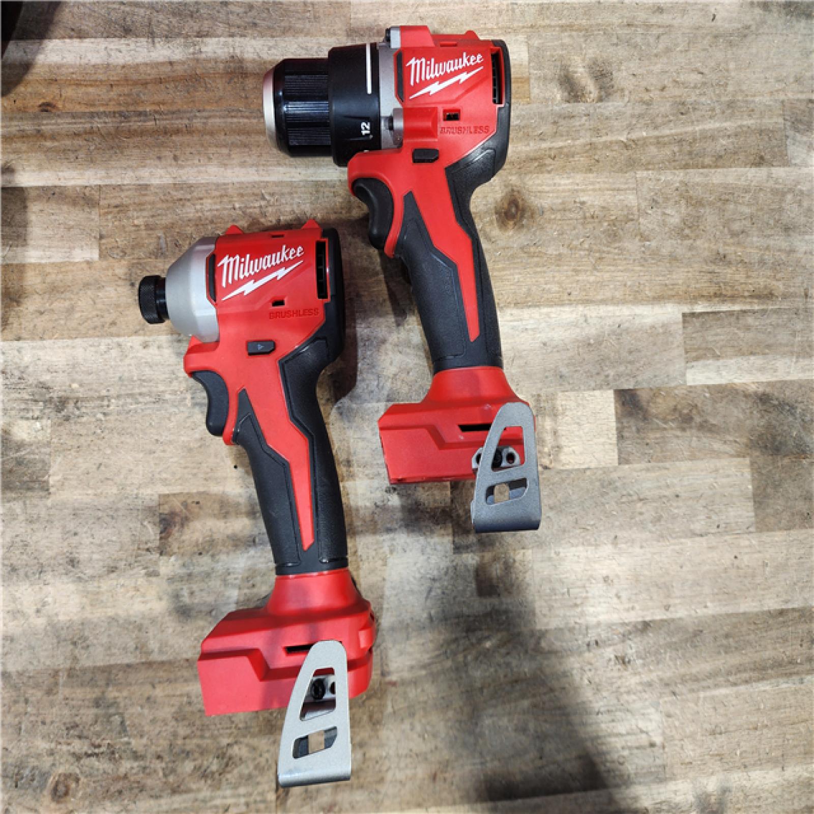 HOUSTON LOCATION - AS-IS Milwaukee 18V Lithium-Ion Brushless Cordless Compact Drill/Impact Combo Kit