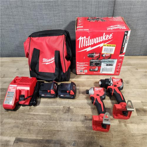 HOUSTON LOCATION - AS-IS M18 18V Lithium-Ion Brushless Cordless Compact Drill/Impact Combo Kit (2-Tool) W/(2) 2.0 Ah Batteries, Charger & Bag