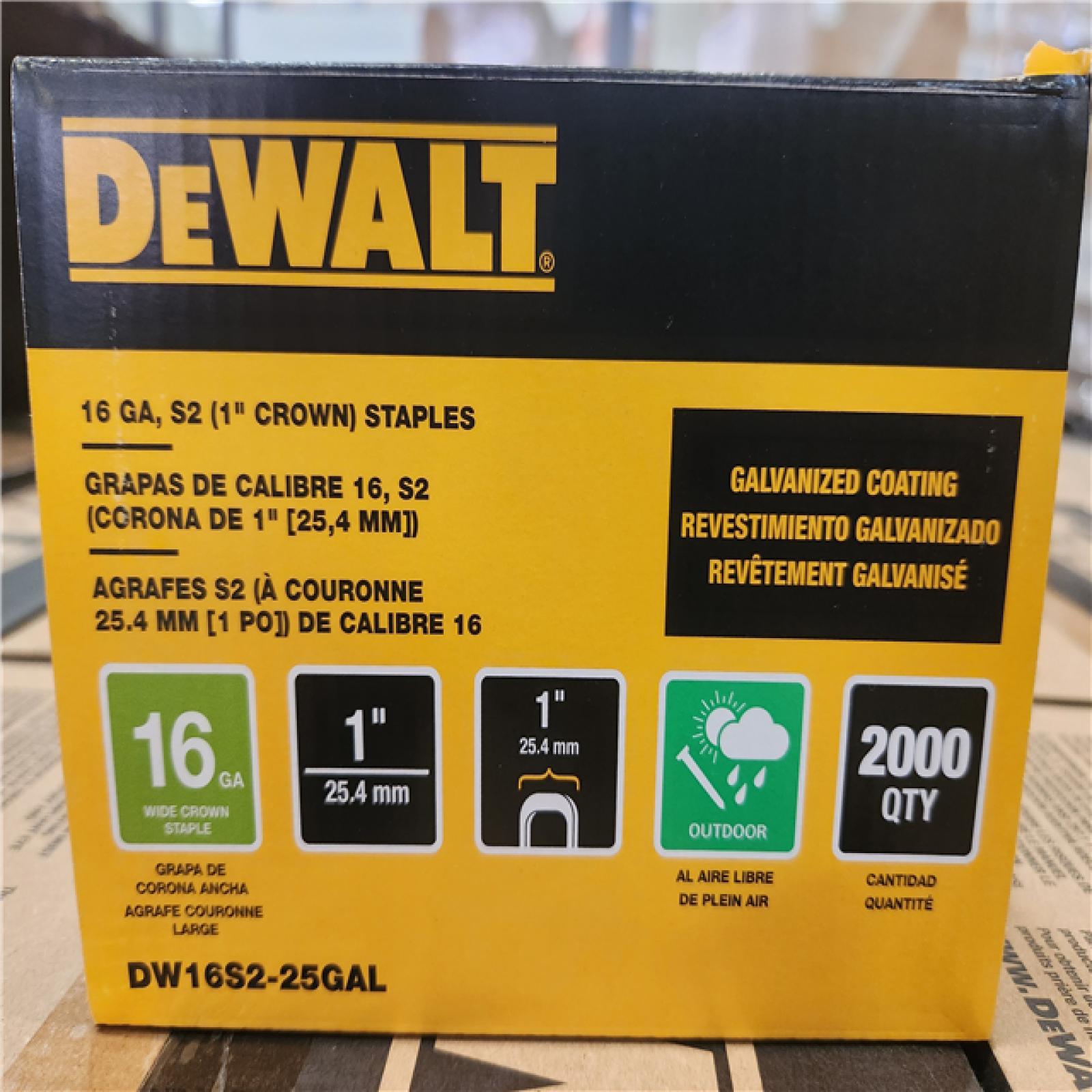 Phoenix NEW 6 Pack DEWALT 1 in. x 1 in. x 16-Gauge Galvanized Wide Crown Construction Staple (2000 per Pack) (72- Total  RV: $2 550)