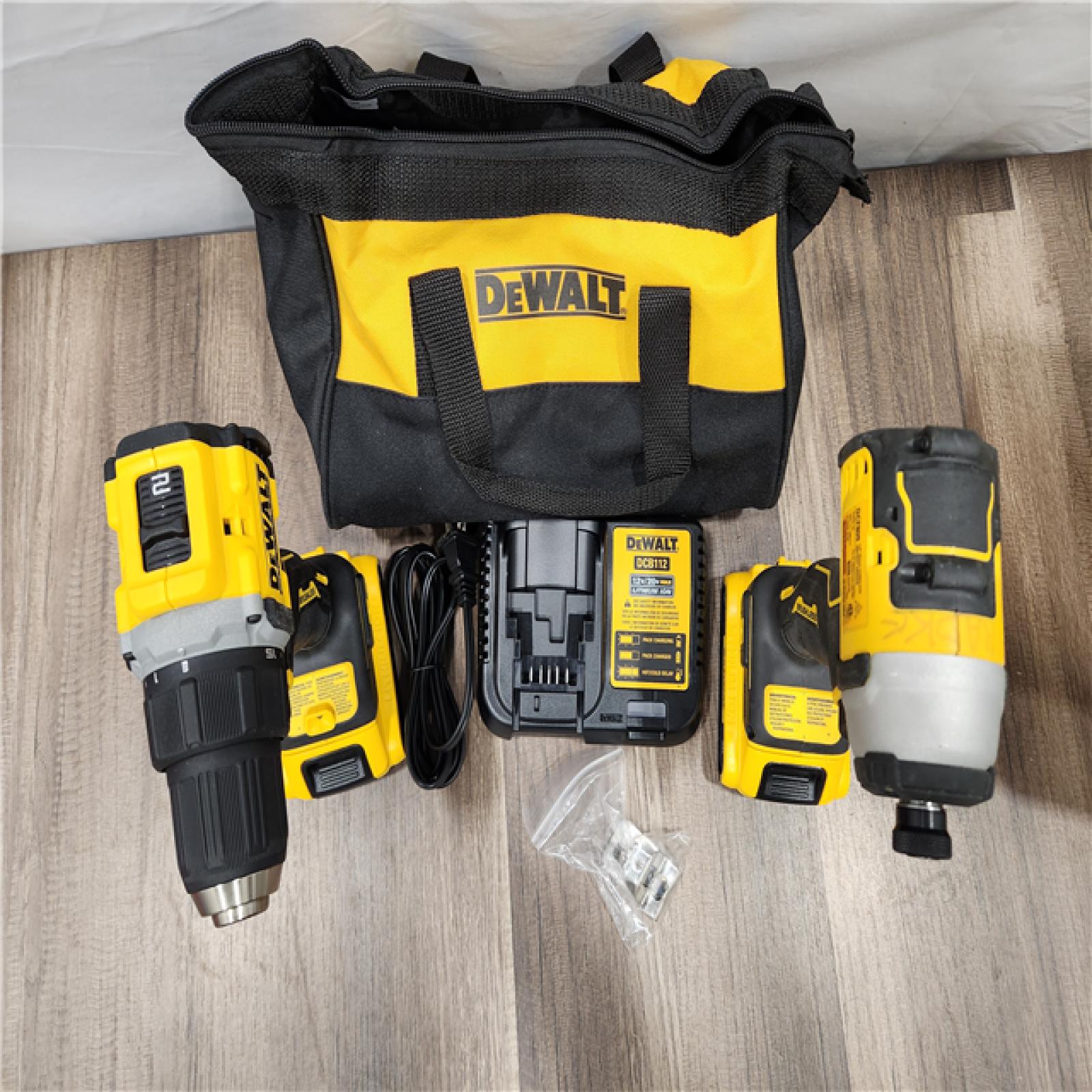 AS-IS DEWALT ATOMIC 20-Volt MAX Lithium-Ion Cordless Combo Kit (2-Tool) with (2) 2.0Ah Batteries, Charger and Bag