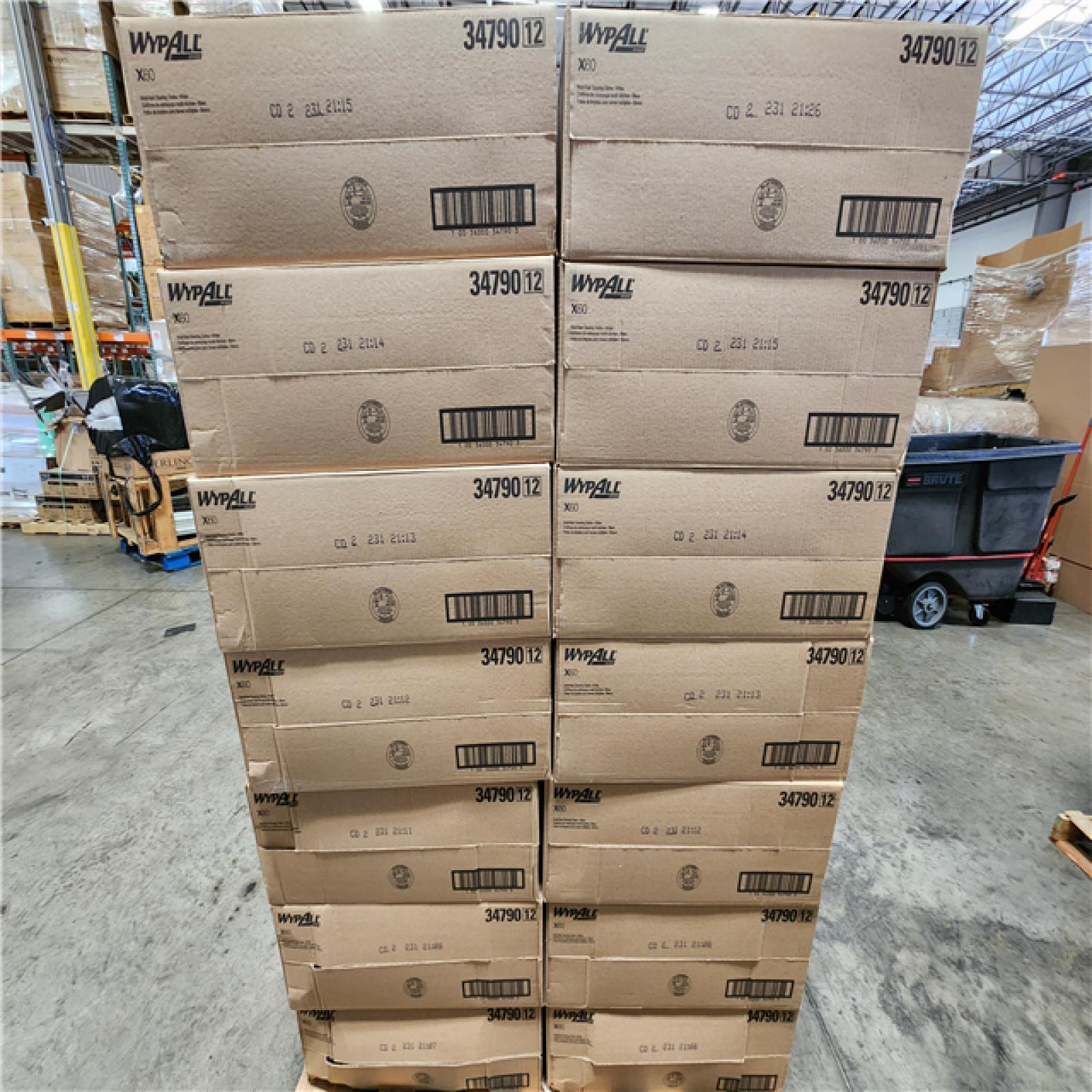 PHoenix Location NEW Wypall GeneralClean X60 Cloths Multi-Task Cleaning Wipes (34790), Strong and Absorbent Towels, White 126 Sheets Per Box Pallet (28-Boxes)