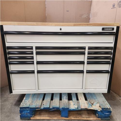Phoenix Husky Tool Storage 61 in. W x 23 in. D Heavy Duty White Mobile Workbench Tool Chest