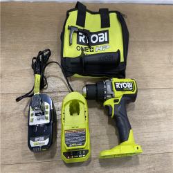 AS-IS RYOBI ONE+ HP 18V Brushless Cordless 1/2 in. Hammer Drill Kit 4.0 Ah HIGH PERFORMANCE Battery  Charger  and Bag