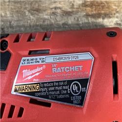 Houston Location AS-IS Milwaukee 12V Lithium-Ion Cordless 3/8 in. Ratchet (Tool-Only)