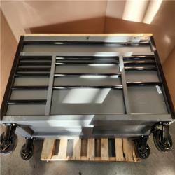 Phoenix AS-IS Husky Heavy Duty 61 in. W x 23 in. D 15-Drawer Matte Gray Mobile Workbench Cabinet with Solid Wood Top