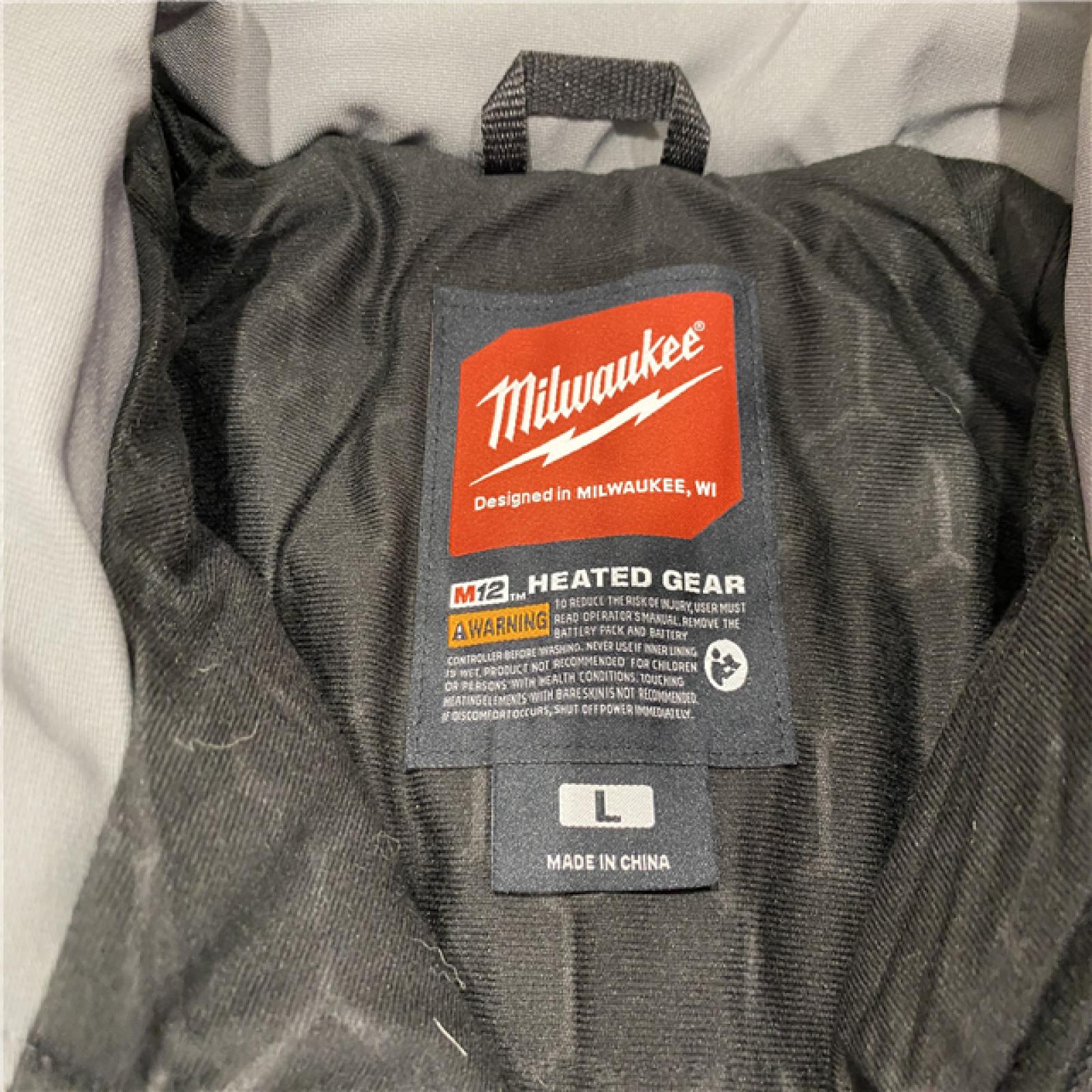 AS-IS Milwaukee Men's Large 12-Volt Lithium-Ion Cordless Tough Shell Gray Heated Jacket Kit