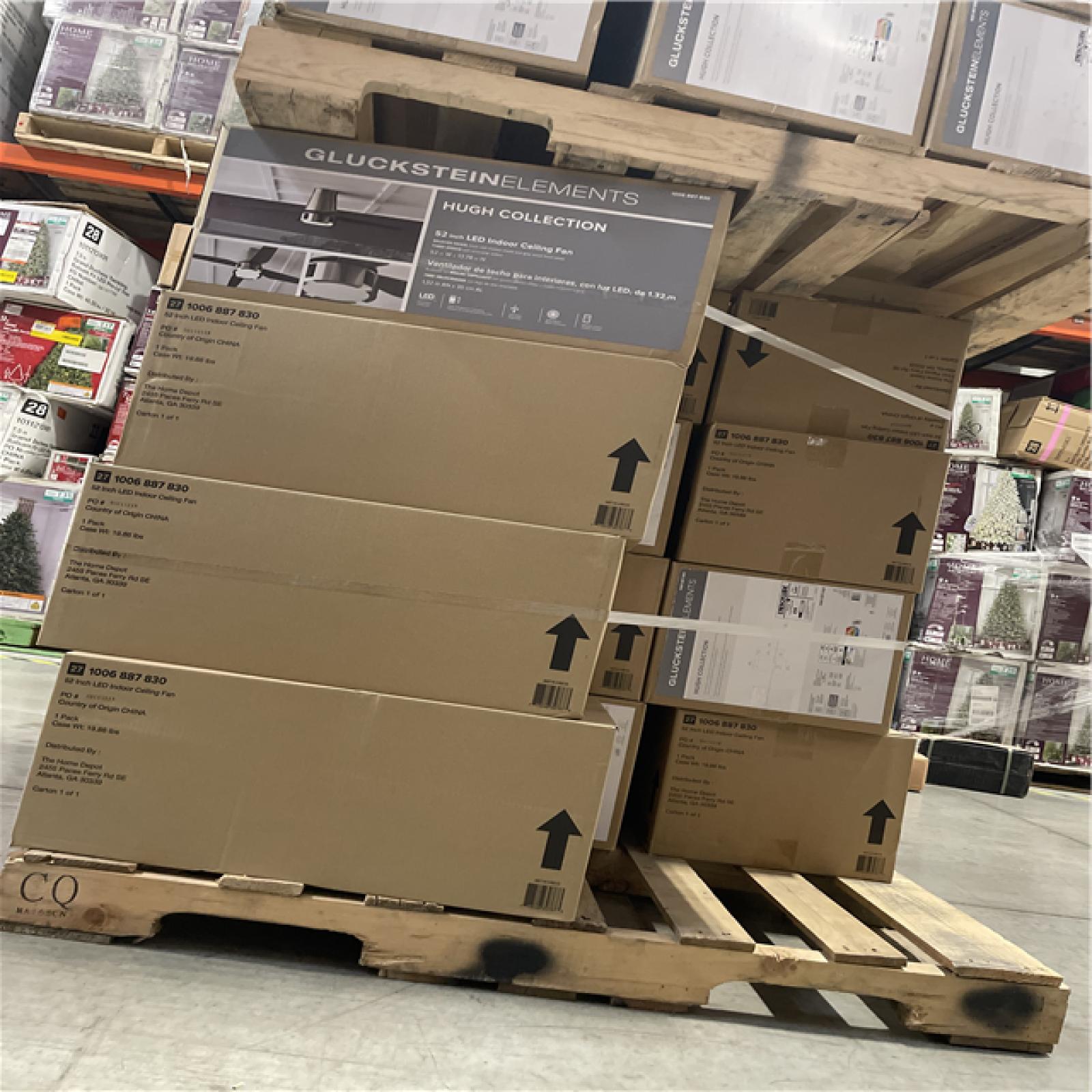 DALLAS LOCATION - Hugh 52 in. Integrated LED Indoor Nickel Ceiling Fan PALLET-(32 UNITS)