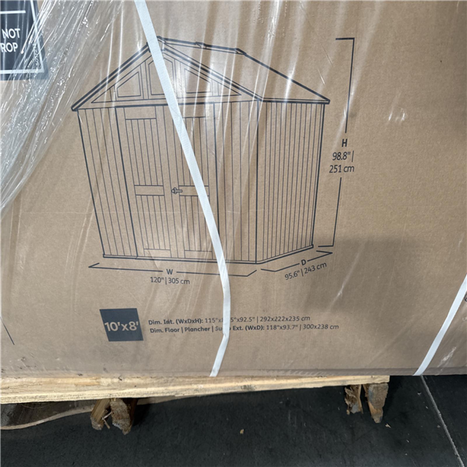 California AS-IS Keter Stronghold Shed (10x 15) Includes 3.5 ft. Extension Kit (Damage Boxes)