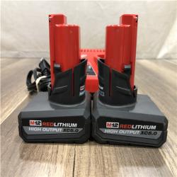 AS-IS Milwaukee 12V Lithium-Ion XC High Output 5.0 Ah Battery Pack (2-Pack) Starter Kit with Charger