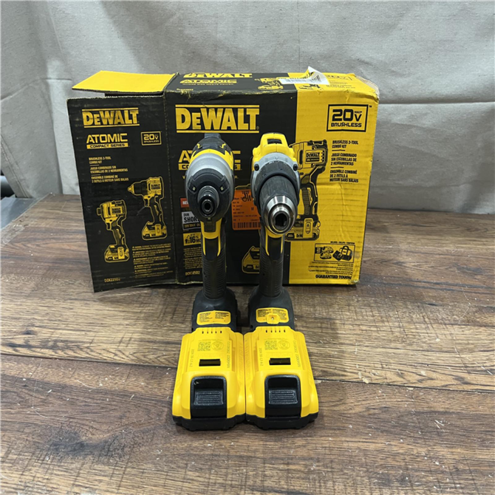 AS-IS DEWALT ATOMIC 20-Volt MAX Lithium-Ion Cordless Combo Kit (2-Tool) with (2) 2.0Ah Batteries, Charger