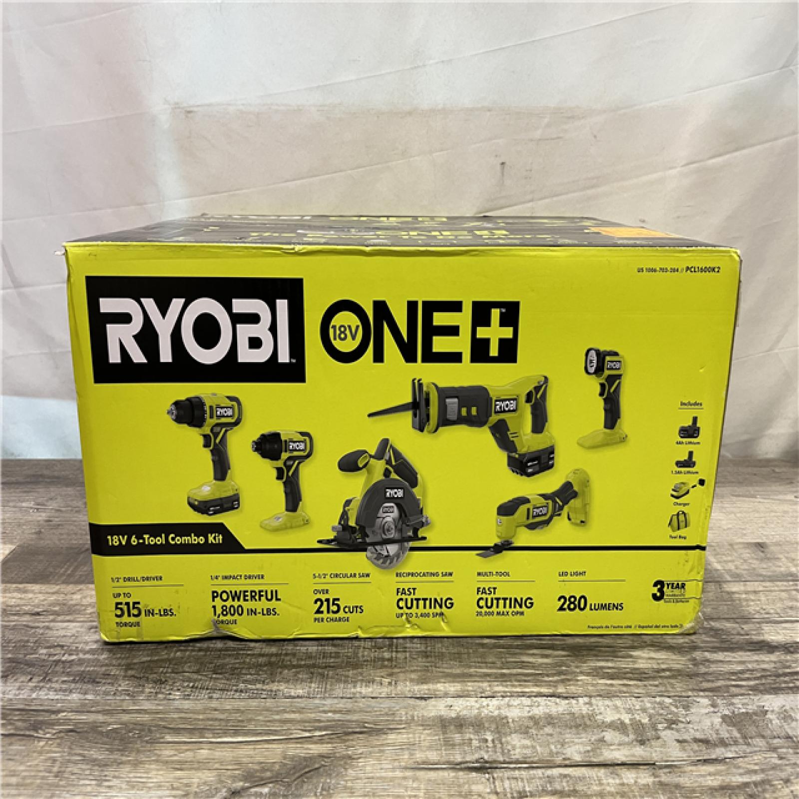 NEW - RYOBI ONE+ 18V Cordless 6-Tool Combo Kit