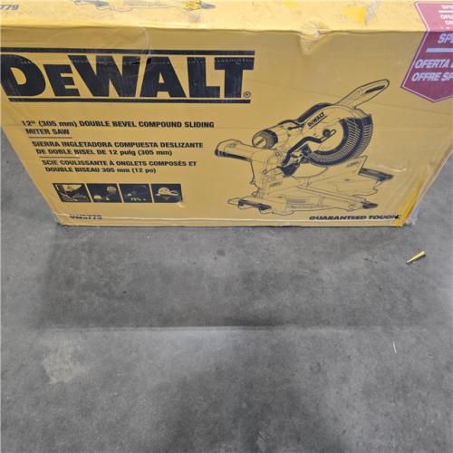 NEW DEWALT 15 Amp Corded 12 in. Double Bevel Sliding Compound Miter Saw, Blade Wrench and Material Clamp