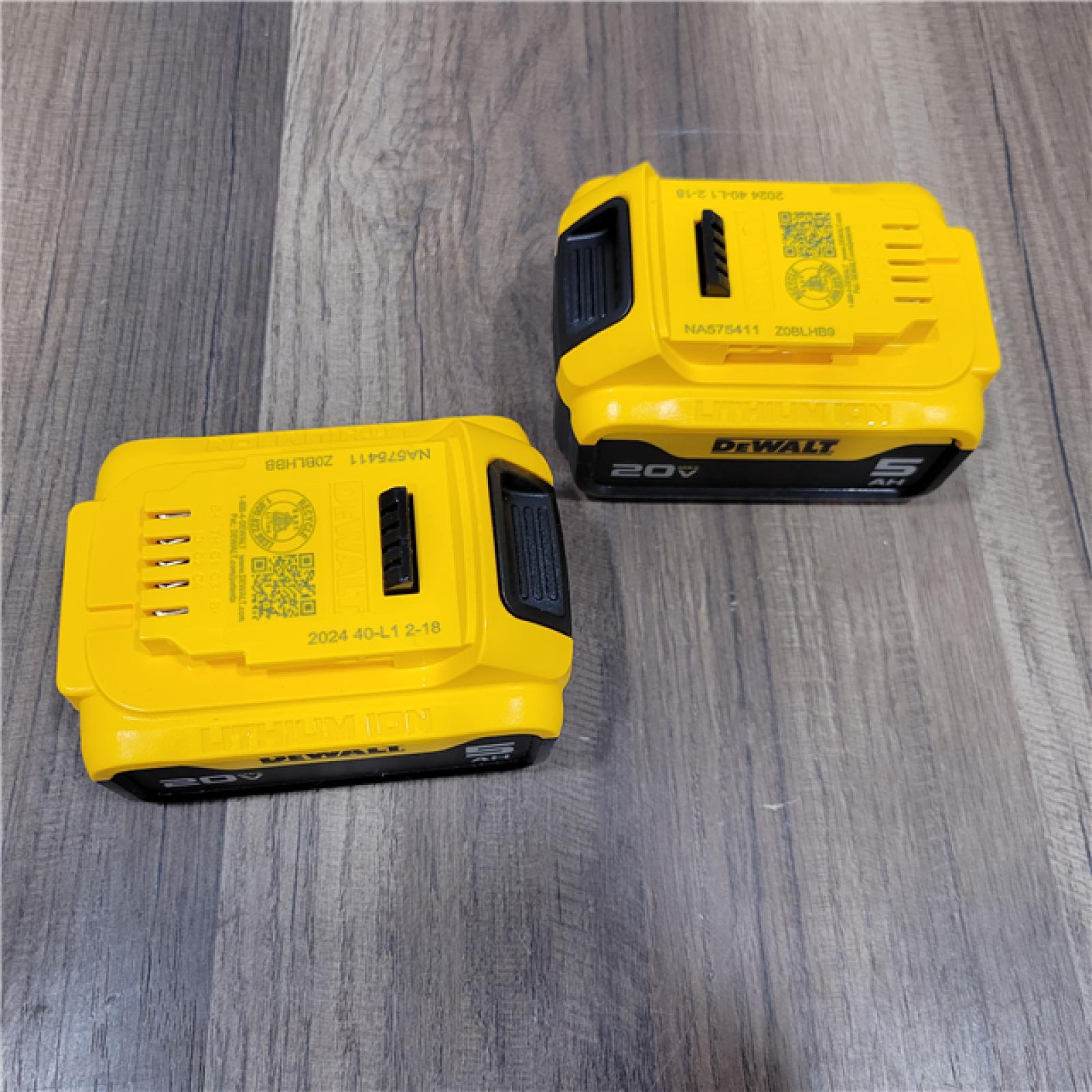 AS-IS DEWALT 20V MAX XR Premium Lithium-Ion 5.0Ah Battery Pack (2 Pack)