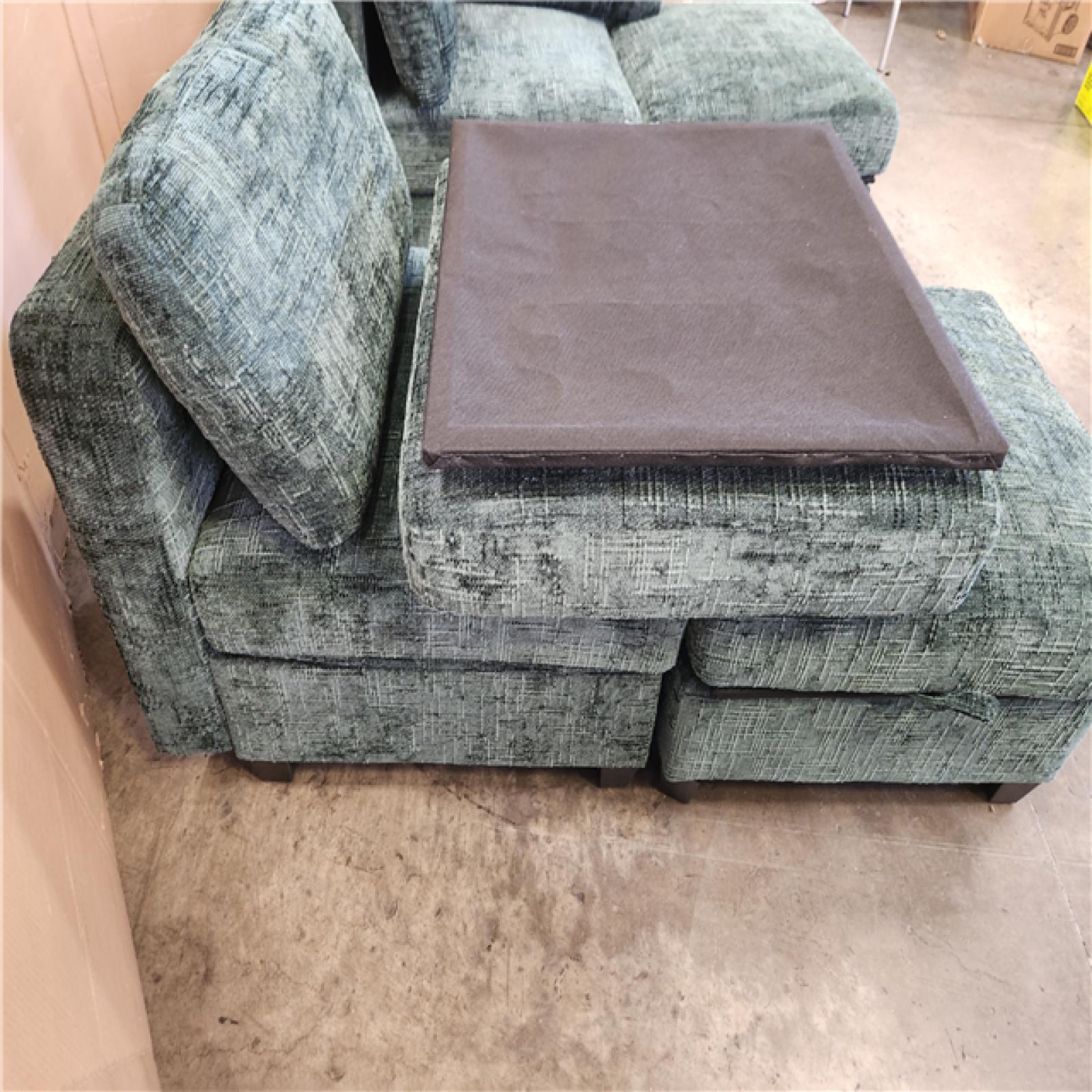 Phoenix AS-IS Green 4 Piece Sectional Sofa