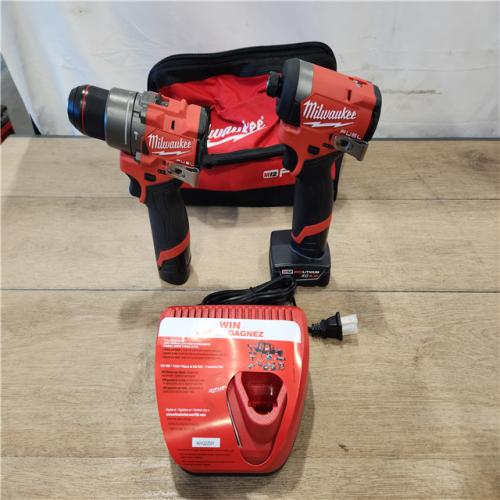AS-IS- Milwaukee 12V Brushless Hammer Drill and Impact Driver Combo Kit