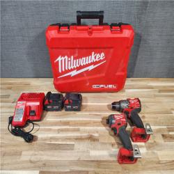 HOUSTON LOCATION - AS-IS Milwaukee FUEL 18V Lithium-Ion Brushless Cordless Hammer Drill and Impact Driver Combo Kit