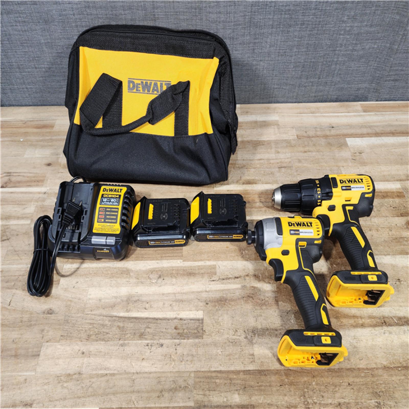 HOUSTON LOCATION - AS - IS DEWALT 20V MAX Cordless Drill  Impact Driver  2-Tool Power Tool Combo Kit  Brushless Power Tool Set with 2 Batteries and Charger Included (DCK277D2) C
