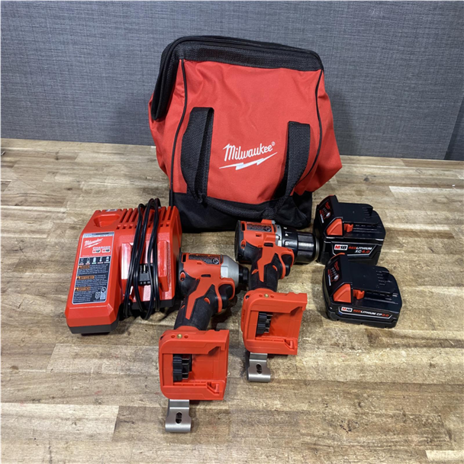 Houston Location AS-IS Milwaukee 18-Volt Lithium-Ion Brushless Cordless Compact Hammer Drill/Impact Combo Kit
