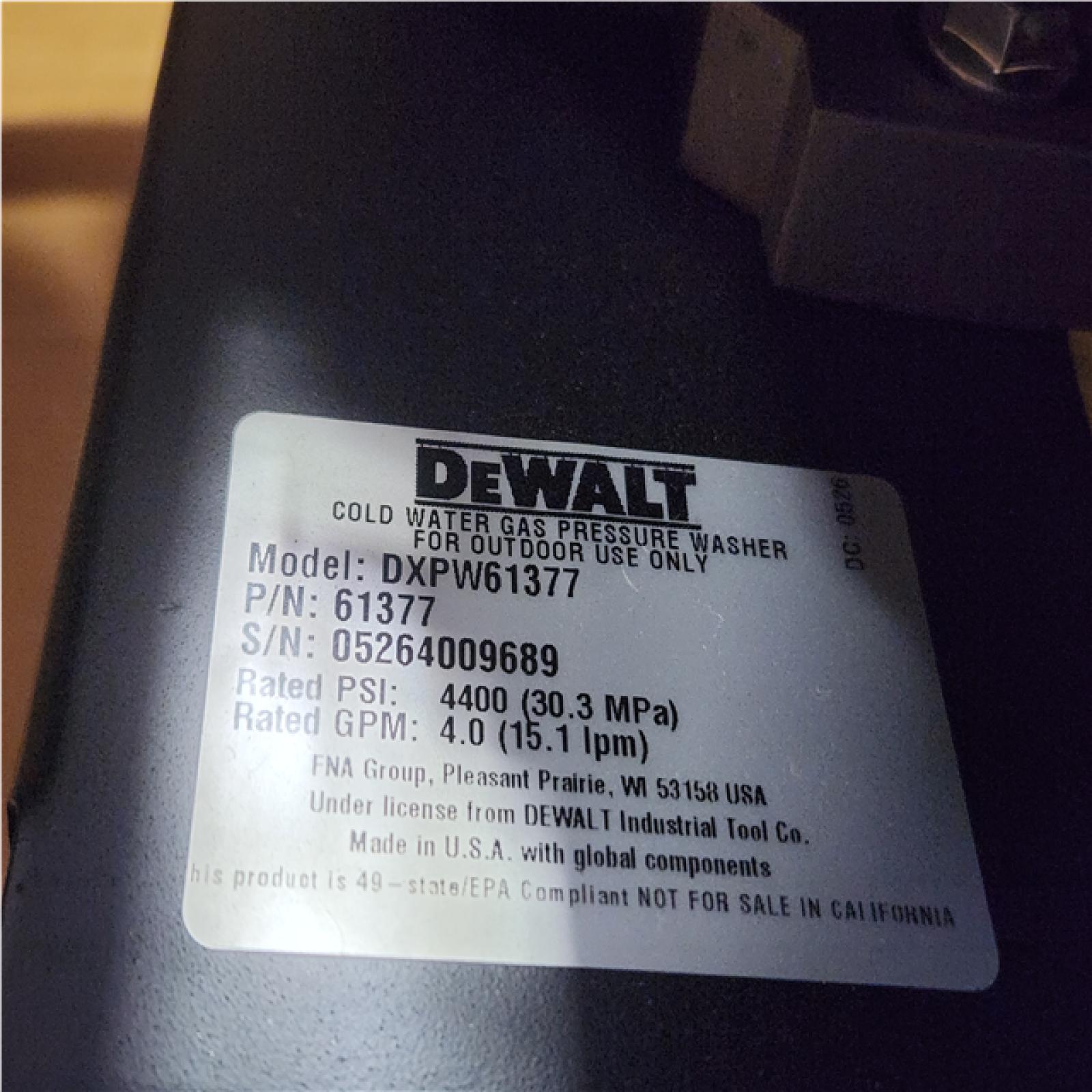 Phoenix LIKE NEW DEWALT 4400 PSI 4.0 GPM Gas Pressure Washer with 420cc Engine, Triplex Pump, Commercial Cold Water Power Washer