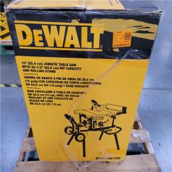 CALIFORNIA AS-IS DEWALT 10 (25.4cm) JOBSITE TABLE SAW WITH 32-1/2 (82.5cm) RIP CAPACITY AND ROLLING STAND